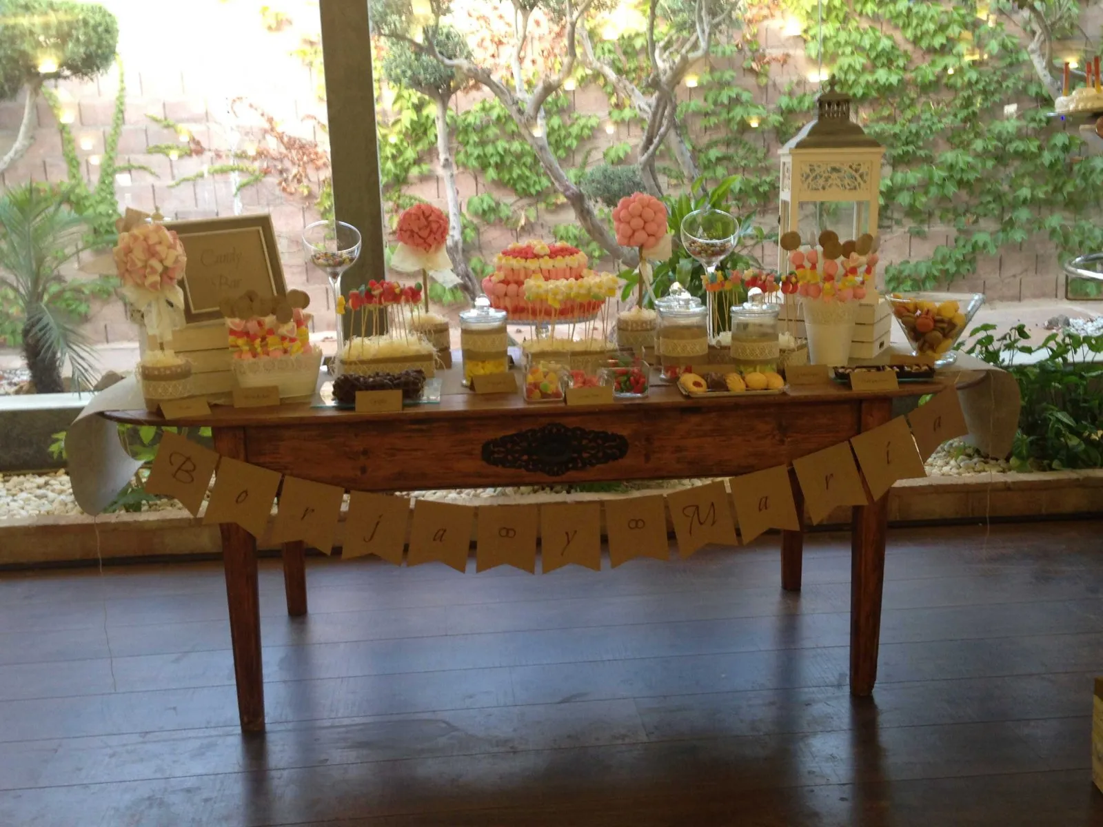 Mesa dulce decorada